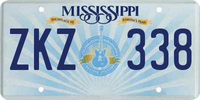 MS license plate ZKZ338