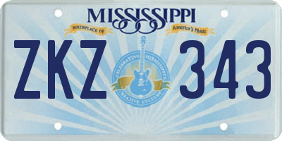 MS license plate ZKZ343