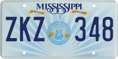 MS license plate ZKZ348