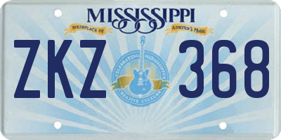 MS license plate ZKZ368