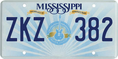 MS license plate ZKZ382