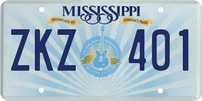 MS license plate ZKZ401