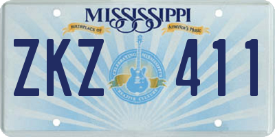 MS license plate ZKZ411