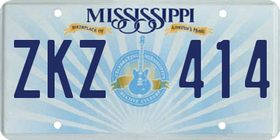 MS license plate ZKZ414