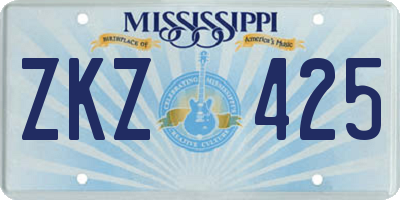 MS license plate ZKZ425