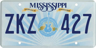 MS license plate ZKZ427