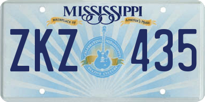 MS license plate ZKZ435