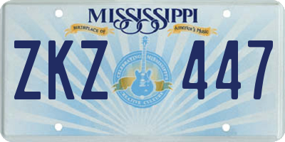 MS license plate ZKZ447