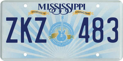 MS license plate ZKZ483