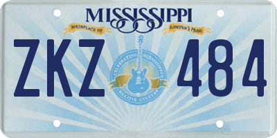 MS license plate ZKZ484