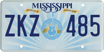 MS license plate ZKZ485