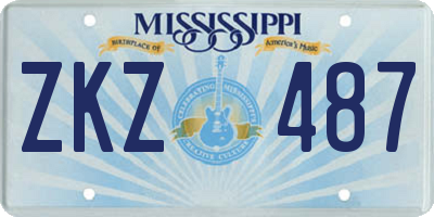 MS license plate ZKZ487