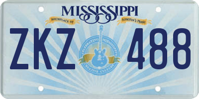 MS license plate ZKZ488