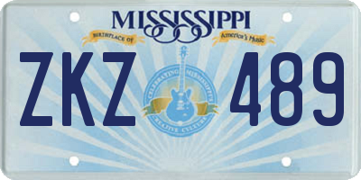 MS license plate ZKZ489