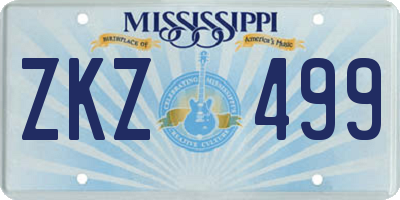 MS license plate ZKZ499