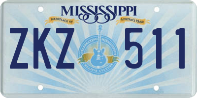 MS license plate ZKZ511