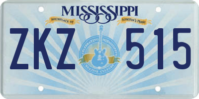 MS license plate ZKZ515