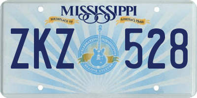 MS license plate ZKZ528