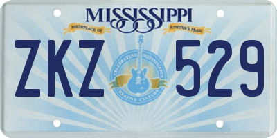 MS license plate ZKZ529