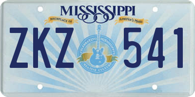 MS license plate ZKZ541