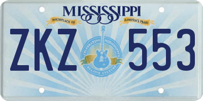 MS license plate ZKZ553