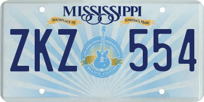 MS license plate ZKZ554