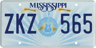 MS license plate ZKZ565