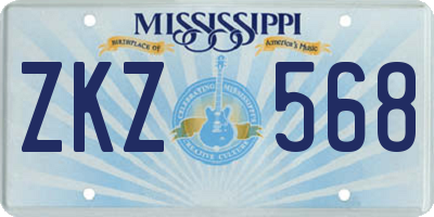 MS license plate ZKZ568