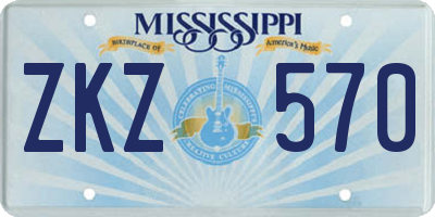 MS license plate ZKZ570