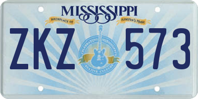 MS license plate ZKZ573