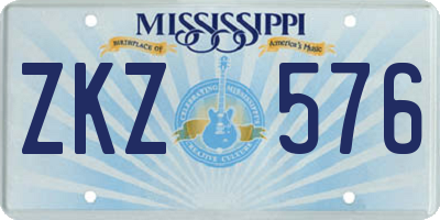 MS license plate ZKZ576