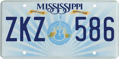 MS license plate ZKZ586