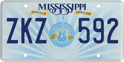 MS license plate ZKZ592