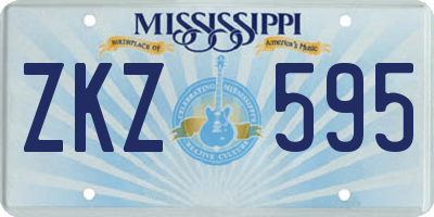 MS license plate ZKZ595