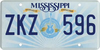 MS license plate ZKZ596