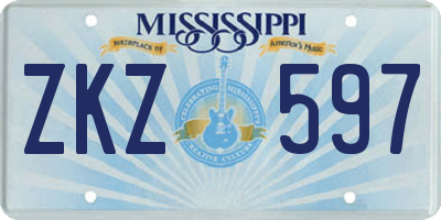 MS license plate ZKZ597