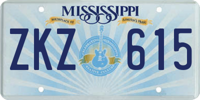 MS license plate ZKZ615
