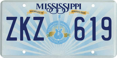 MS license plate ZKZ619