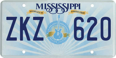 MS license plate ZKZ620