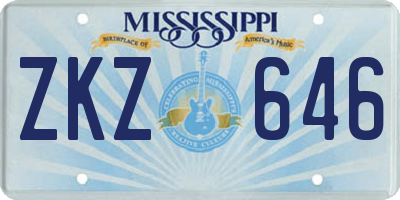 MS license plate ZKZ646