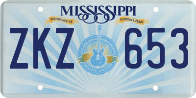 MS license plate ZKZ653