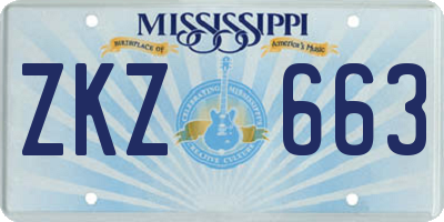 MS license plate ZKZ663