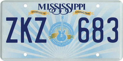 MS license plate ZKZ683