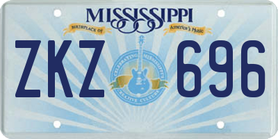 MS license plate ZKZ696