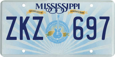 MS license plate ZKZ697