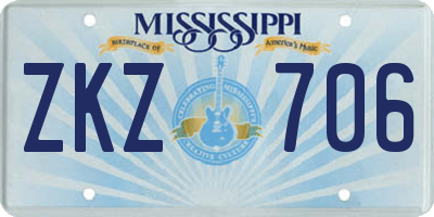 MS license plate ZKZ706