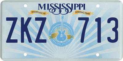 MS license plate ZKZ713