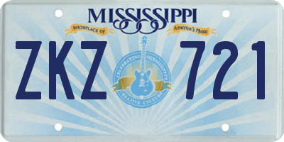 MS license plate ZKZ721