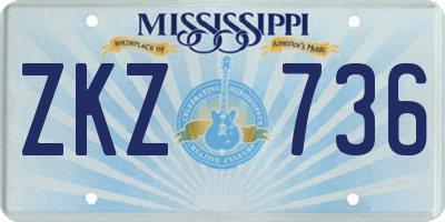 MS license plate ZKZ736