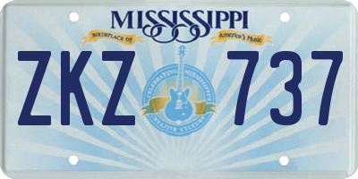 MS license plate ZKZ737